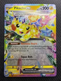Pokemon Pikachu EX Sv08: Surging Sparks Double Rare Holo 057/191 - Image 1