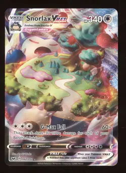 2020 Pokemon Sword & Shield Snorlax VMAX Holo Rare #142/202 - Image 1