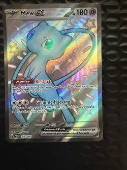 The Pokemon Mew EX SV: Paldean Fates Shiny Ultra Rare Holo 180 HP 216/091 - Image 1