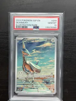 2024 Pokemon Surging Sparks EN - SKARMORY ILLUSTRATION RARE #209 - PSA 10 - Image 1