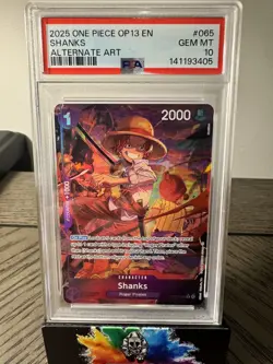 2025 One Piece - Carrying On His Will OP13-065 Young Shanks Alt Art PSA 10 - Image 1