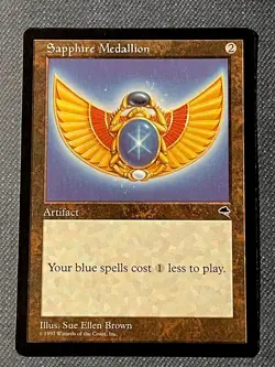 Rare Uncommon Tempest Vintage MtG Sapphire Medallion Near Mint NM+ - Image 1