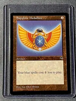 Rare Uncommon Tempest Vintage MtG Sapphire Medallion Near Mint NM+ - Image 3