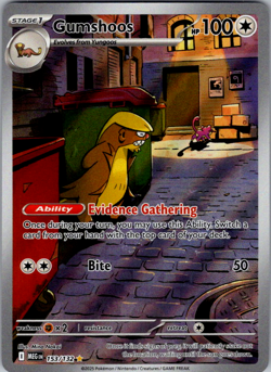 Gumshoos 2025 Pokemon Mega Evolution #153/132 Illustration Rare NM - Image 1