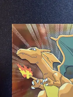 Topps Pokemon #06 Charizard Holo Foil TV Animation Series 1 Black Logo Rays NM - Image 2