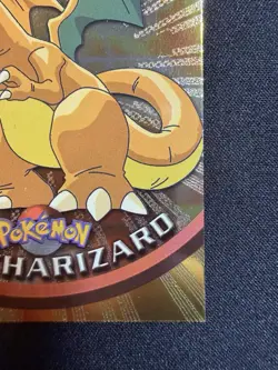 Topps Pokemon #06 Charizard Holo Foil TV Animation Series 1 Black Logo Rays NM - Image 5