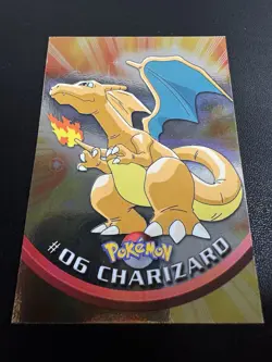 1999 Topps #06 Charizard Holo Foil TV Animation Series 1 Pokemon Blue Logo (LP) - Image 1