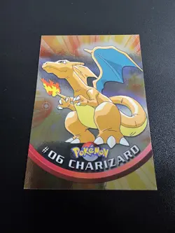 1999 Topps #06 Charizard Holo Foil TV Animation Series 1 Pokemon Blue Logo (LP) - Image 2