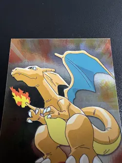 1999 Topps #06 Charizard Holo Foil TV Animation Series 1 Pokemon Blue Logo (LP) - Image 3