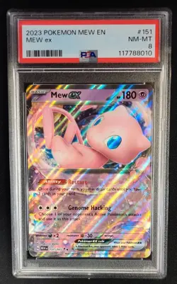 PSA 8 Mew ex 151/165 Double Rare MEW Scarlet Violet 151 Pokemon Graded Card - Image 1