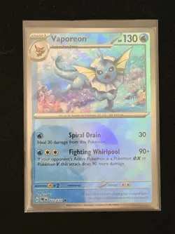 Vaporeon Poke Ball Pattern Holo Card 022/131 SV Prismatic Evolutions Pokemon TCG - Image 1