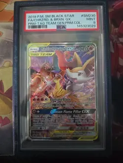 Charizard & Braixen GX SM230 PSA 9 Mint Pokemon Card New Cert - Image 1