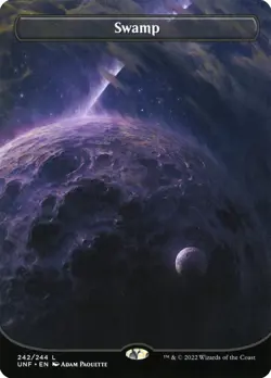 MTG Swamp (242) Borderless Full Art ** Unfinity ** English (NM) - Image 1