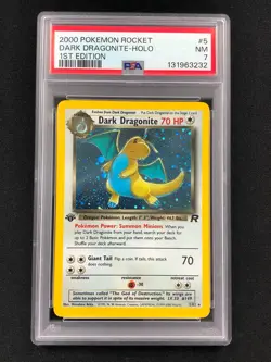 Pokemon 2000 Dark Dragonite 1st Holo 5/82 PSA 7 - Image 1