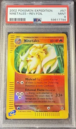 2002 Pokemon Expedition 57 Ninetales Reverse PSA 9 Mint - Image 1