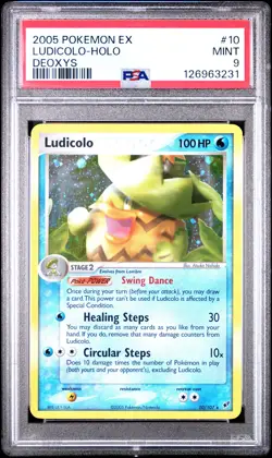 2005 POKEMON EX DEOXYS #10 LUDICOLO-HOLO PSA 9 - Image 1