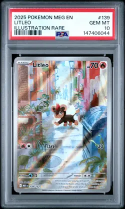 2025 POKEMON MEG EN-MEGA EVOLUTION ILLUSTRATION RARE #139 LITLEO PSA 10 - Image 1