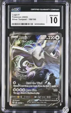CGC 10 GEM MINT Lugia V 186/195 Alternative Alt Art Ultra Silver Tempest Pokemon - Image 1