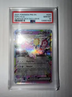 Pokemon Prismatic Espeon ex 034/131 Surprise Box Stamped *GEM MINT PSA 10* - Image 1