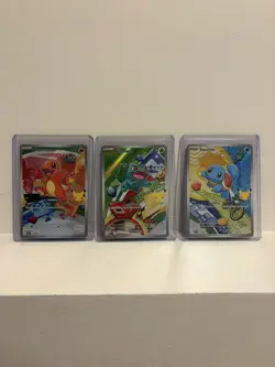 First Partner Illustration Series 1 Charmander, Squirtle, Bulbasaur, Pokemon Set - Image 1