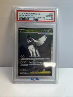 2025 POKEMON MEGA EVOLUTION ILLUSTRATION RARE #180 MEGA ABSOL EX PSA 10 - Image 1