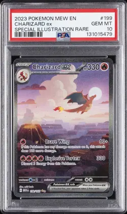 2023 POKEMON MEW EN-151 SPECIAL ILLUSTRATION RARE #199 CHARIZARD EX PSA 10 - Image 1