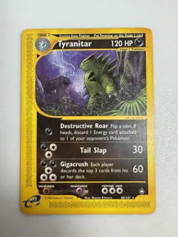 Pokemon Tyranitar Aquapolis Rare #40/147 120 HP Stage 2 Nintendo 2002 English - Image 2