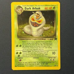 Pokemon Vintage Holo Dark Arbok 2/82 Team Rocket WotC 2000 Swirl - Image 1