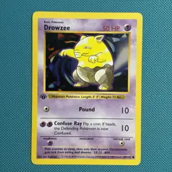 Pokemon Vintage 1st Edition Drowzee 049/102 Base Set (Shadowless) Wotc 1999 - Image 1