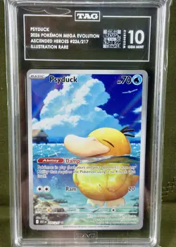 2026 POKEMON EN ASCENDED HEROES ILLUSTRATION RARE 226/217 PSYDUCK TAG 10 GEM - Image 1