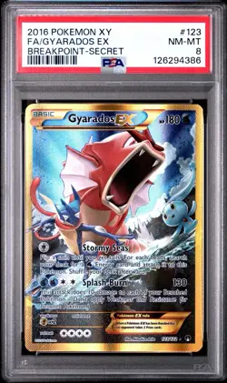 Pokemon Gyarados EX 123/122 XY Breakpoint Secret Rare Psa 8 - Image 1