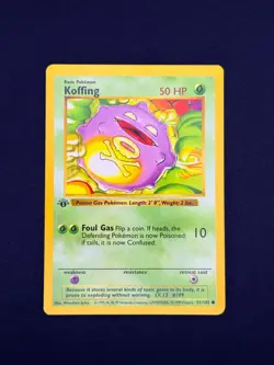 Pokemon TCG Koffing 1st Edition Base Set Shadowless 51/102 LP - Image 1