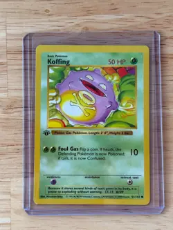 Pokemon TCG Koffing 1st Edition Base Set Shadowless 51/102 LP - Image 3