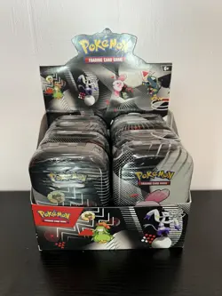 Pokemon TCG Black Bolt White Flare Mini Tin Display Box Unova Sealed x8 - Image 1