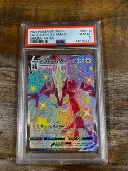 POKEMON 2021 Shining Fates Full Art TOXTRICITY Vmax #SV113 PSA 10 Gem Mint RARE - Image 1