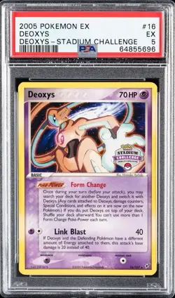 Pokemon Deoxys 2005 Stadium Challenge EXTREMELY Rare Promo Ex Deoxys #16 PSA 5 - Image 1