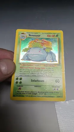 Pokemon TCG Venusaur 15/102 Base Set Holo Rare 100 HP Solarbeam 1999-wizards - Image 4