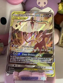 Pokemon Espeon and Deoxys Tag Team GX SM240 Ultra Rare Holo - Image 1