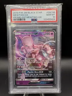 PSA 10 💎 GEM MINT 2019 POKEMON SM BLACK STAR PROMO DETECTIVE PIKACHU MEWTWO GX - Image 1