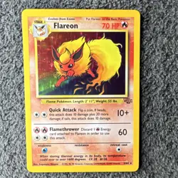 Pokemon TCG Flareon Jungle 3/64 Holo Rare 70 HP 10+ 60 1999 Wizards - Image 1
