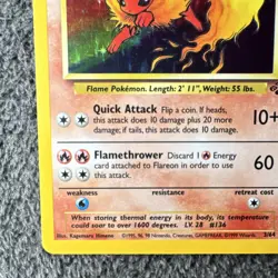 Pokemon TCG Flareon Jungle 3/64 Holo Rare 70 HP 10+ 60 1999 Wizards - Image 5