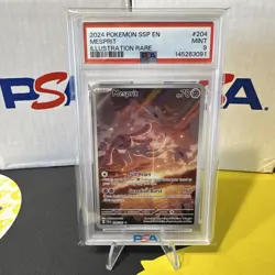 Pokemon TCG Mesprit Illustration Surging Sparks 204/191 PSA Mint 9 - Image 1