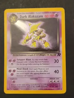 Pokemon Dark Alakazam TCG Team Rocket Holo Card 1/82 Unlimited - Image 1