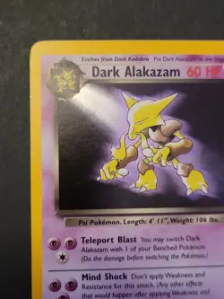 Pokemon Dark Alakazam TCG Team Rocket Holo Card 1/82 Unlimited - Image 5