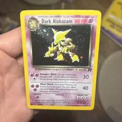 Pokemon TCG Dark Alakazam 1/82 Team Rocket Holo Card Unlimited WOTC Swirl - Image 2