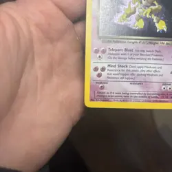 Pokemon TCG Dark Alakazam 1/82 Team Rocket Holo Card Unlimited WOTC Swirl - Image 3