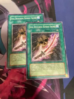 YUGIOH - SOUL DEVOURING BAMBOO SWORD X2 - COMMON - 1ST ED - NM/LP - GLAS - Image 1