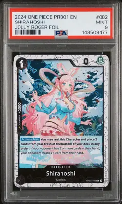 2024 One Piece PRB-01 English Shirahoshi Jolly Roger Foil PSA 9 MINT - Image 1