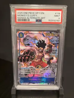 2025 ONE PIECE MANGA ALTERNATE ART OP11-118 MONKEY D. LUFFY PSA 9 - Image 1