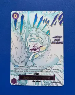 Lightning Dragon R OP15-077 Parallel Manga Kami's Island One Piece Card ENGLISH - Image 1
